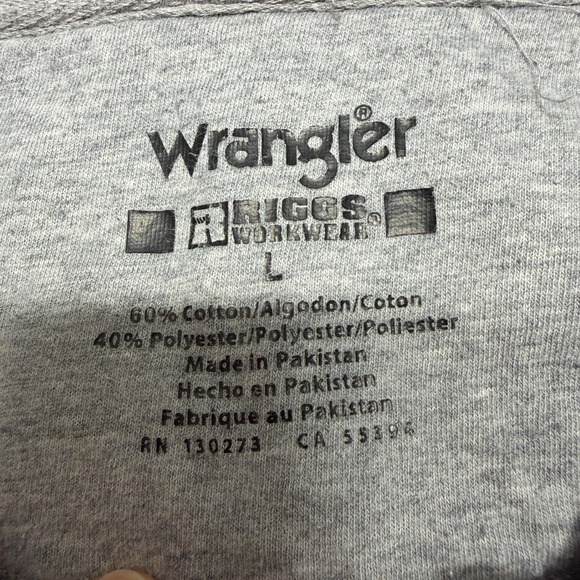 Wrangler Riggs Workwear Gray Full Zip Thermal Hood Jacket Heavyweight Mens Large - Picture 8 of 16